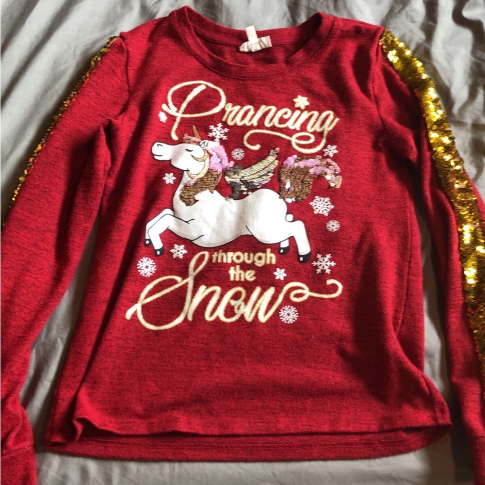 Girls medium sequin sweater